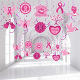 Breast Cancer Awareness Decorations, Pink Ribbon Hanging Swirls