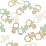 Sage Green Gold Pacifiers Table Confetti Scatters Neutral Baby Shower Boy Girl First Birthday Party Favors Gift Wrap Decor Supplies, 200Pcs