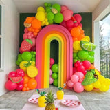Fruit Balloon Garland Arch Kit Pink Rose Red Yellow Green Orange Balloons With Watermelon Strawberry Lemon Orange Foil Balloons For Twotti Fruity Party Decorations Sweet Birthday Party