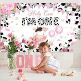 Holy Cow I'M One Birthday Backdrop Flower Farm 1St Birthday Party Decorations Holy Cow I'M One Banner 70.8 X 43.3 Inch