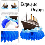 Nautical Theme Party Honeycomb Centerpieces 12-Piece Cruise Ship Classic Movie Table Decorations Ocean Ship Table Centerpieces Nautical Birthday Party Decorations for Baby Shower Supplies