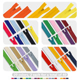 40Pcs 22Inch Nylon Invisible Zippers, Sewing Bulk Zippers Supplies In