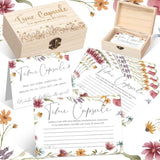 Time Capsule Box 1St Birthday Baby Time Capsule First Birthday Party Games, 1St Activities For Guests, Advice And Wishes Cards Gift Keepsake For Baby Shower Party Supplies(Wildflower)