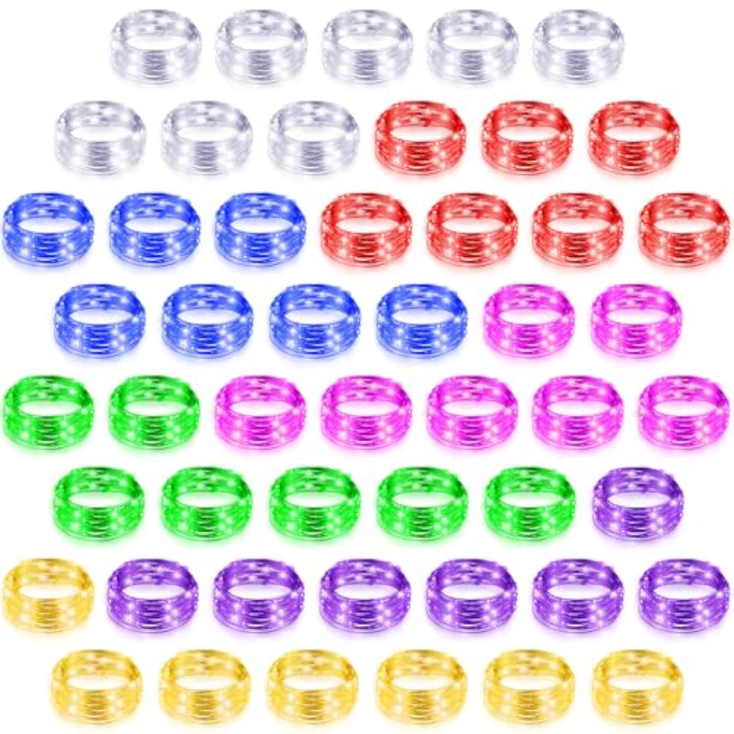 50 Pack Led Fairy Lights Battery Operated String 3 Speed Modes 7 Ft 20 Led Starry Wedding Decoration Waterproof Wire Twi