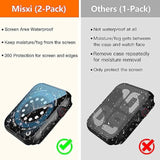 [2 Pack] Waterproof Black Hard Case With Tempered Glass Compatible With Apple Watch Se 2 (2024) Se Series 6 Series 5 Series 4 44Mm, Ultra-Thin Protective Cover For Iwatch Screen Protector