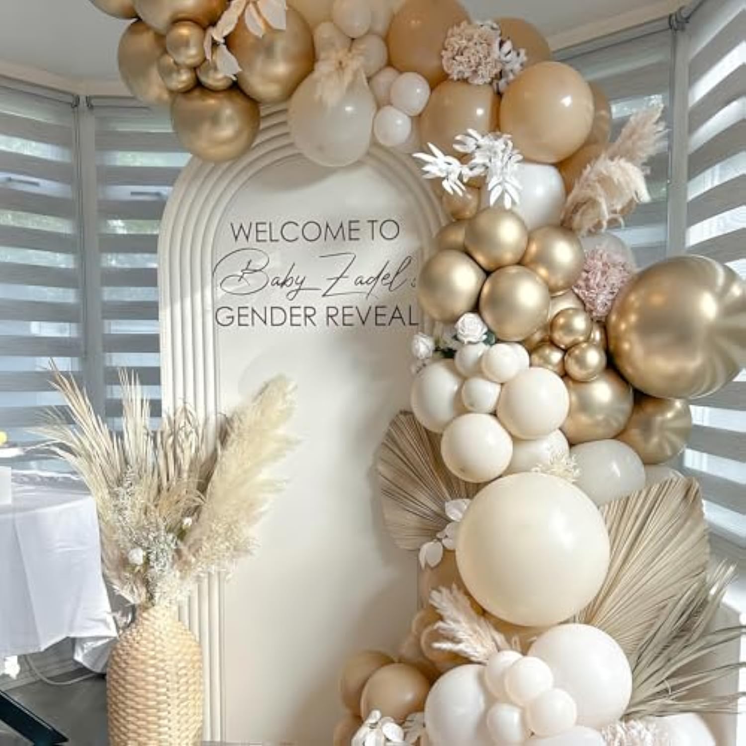 White & Gold Balloon Garland Kit: Boho Party Arch (82 pcs)