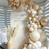 White & Gold Balloon Garland Kit: Boho Party Arch (82 pcs)