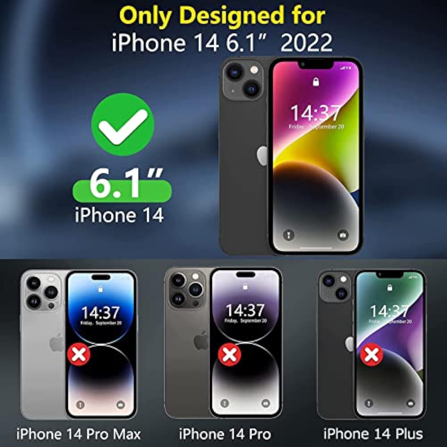 Battery Case For Iphone 14, Upgraded10000Mah High Capacity Rechargeable Portable Protective Extended Charger Case Wireless Charging Compatible With Iphone 14 (6.1 Inch) Charging Cover& Carplay (Black)