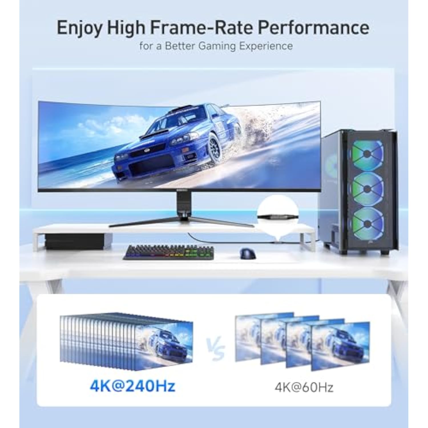 Cable Matters 48Gbps Ultra HD 8K HDMI Extension Cable 3.3 ft / 1m (HDMI Male t