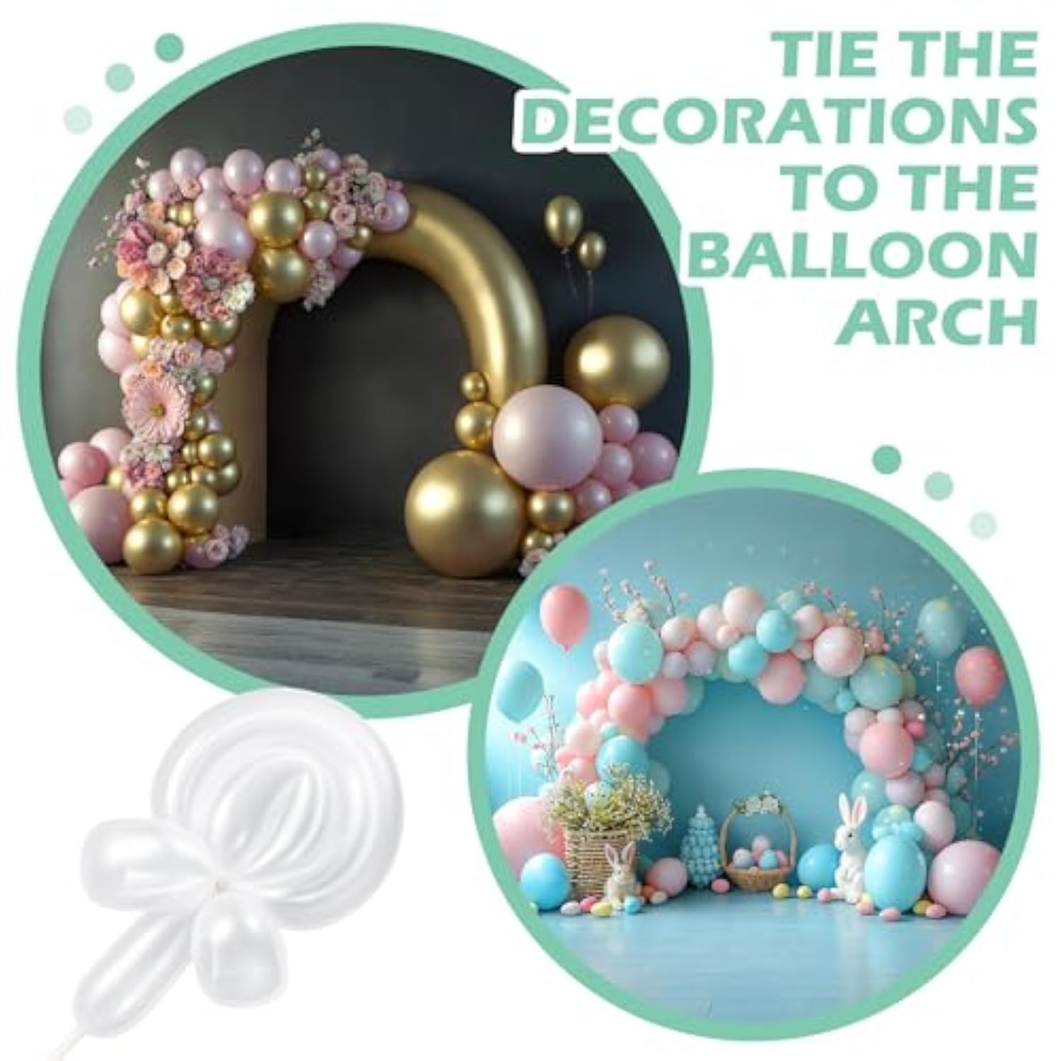 12 Pack Large Balloon Arch Clips 4.5 Inch Heavy Duty Clips 100Pcs Clear 260 Long Balloons For Garland Frame Background Decoration Balloon Arch Accessories Party Wedding Diy Decor