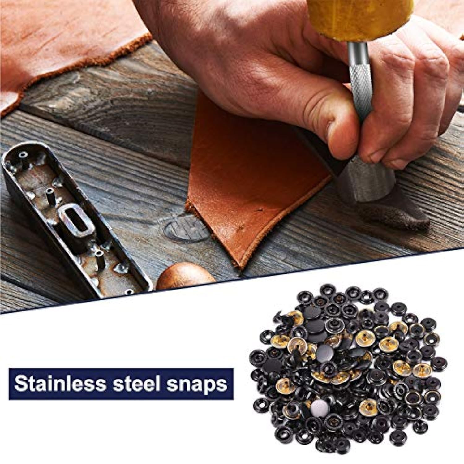 100 Pieces 15 Mm Fastener Snap Stainless Steel Snap Buttons Press Stud