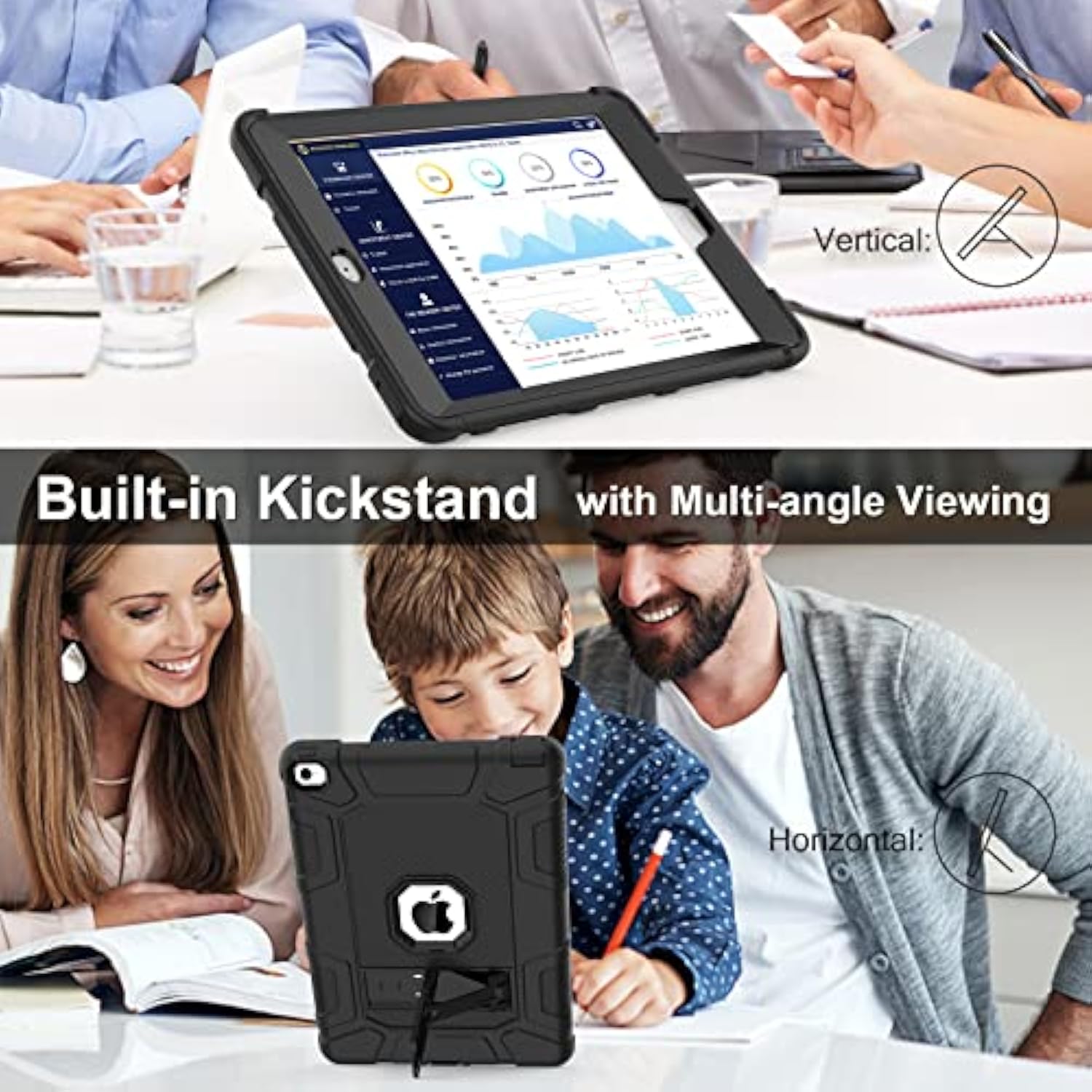 Case For Ipad Air 2Nd Generation 2014, Ipad Air 2 Case With Kickstand, 3 In 1