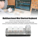 Mini 3 Key Keypad With Knob, One Handed Macro Mechanical Keyboard, 3 Fully Pro