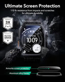 Armorite Screen Protector For Apple Watch Ultra 3 2025 /Ultra 2 /Ultra (49 Mm), Military Grade Protection, Tempered Glass Film With Aluminum Alloy Frame, Anti-Scratch, 2 Pack, Black