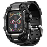 Rugged Case With Band For Apple Watch 44Mm,Compatible With Apple Watch Series Se/Se 2Nd Generation/6/5/4, Military Grade Shockproof Bumper Cover For Iwatch Tactical Band Men (44Mm,Black)