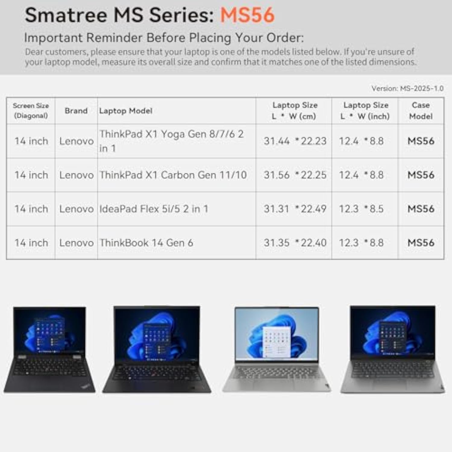 Smatree MS56 Hard EVA Protective Sleeve with Stand for 14 inch Lenovo ThinkPad L14 Gen 5/X1 Yoga Gen 8/7/6 2 in 1, for ThinkPad X1 Carbon Gen 11/10, for IdeaPad Flex 5i/5 2 in 1,ThinkBook 14 Gen 6/7