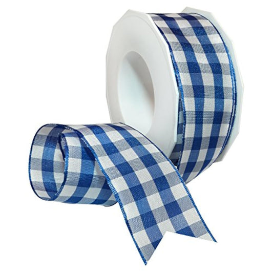 Karo Wired Ribbon, 1-1/2" By 22 Yd, Royal Blue