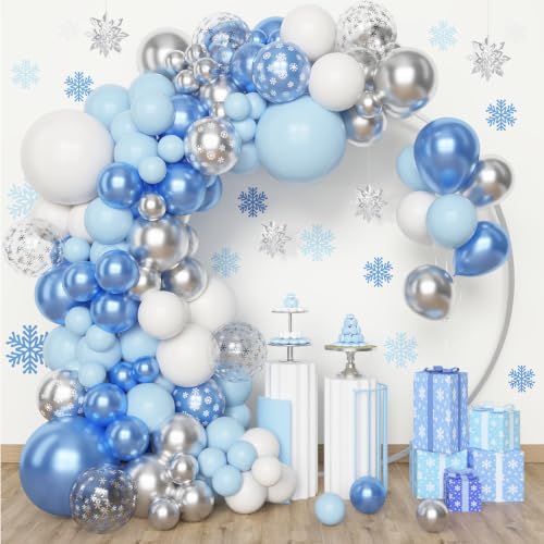 153pcs Blue White Balloon Arch Garland Kit Different Sizes