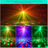 Dj Party Lights Disco Ball Light,Sound Activated Disco Lights+Red And Green Pattern Lamp Strobe Lighting For Home Club Karaoke Christmas Halloween Birthday Wedding Dancing