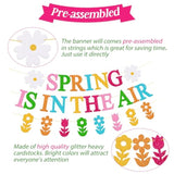 Spring Is In The Air Banner Hello Spring Party Decorations Tulips Flowers Garland Welcome Spring Happy Easter Festival Colorful Glitter Party Supplies