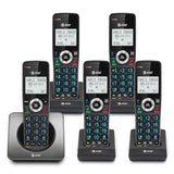 Gl2101-5 Dect 6.0 5-Handset Cordless Home Phone With Call Block, Caller Id, Full-Duplex Handset Speakerphone, 2" White Backlit Display, Lighted Keypad (Graphite & Black)