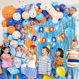 129Pc Blue and Orange Balloon Arch Kit Birthday Baby Shower Party Decor