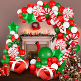 Christmas Balloon Arch Kit - Pack Of 123 | Foil & Latex Balloons For Indoor Merry Christmas Decorations