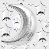 50pcs Silver Moon & Star Balloons Set for Baby Shower, Wedding  Parties