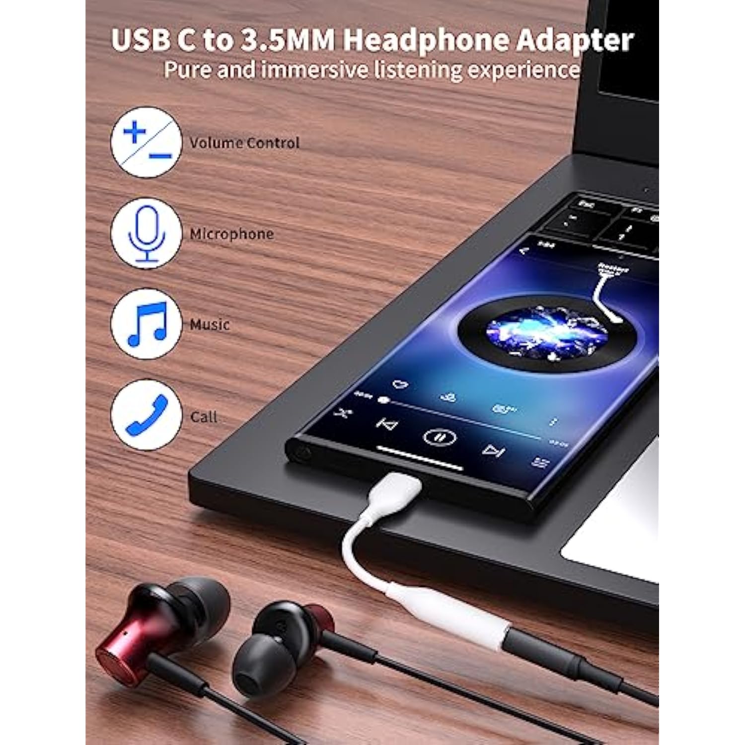Usb C To 3.5Mm Audio Adapter, 3 Pack Usb Type C To Aux Dongle Cable 3.5Mm Headphone Jack Converter For Samsung Galaxy S24 Ultra S23 S22 S21 A54 A53 Usb C Earbuds Adapter For Iphone 15 Pro Max