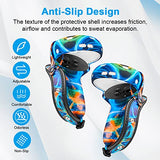 Accessories For Oculus Quest 2, Vr Accessory Set For Meta Quest 2, Include Controller Grip Leather Cover, Vr Shell Cover, Face Cover, The Best Gifts For Christmas And Halloween(Aurora Blue)