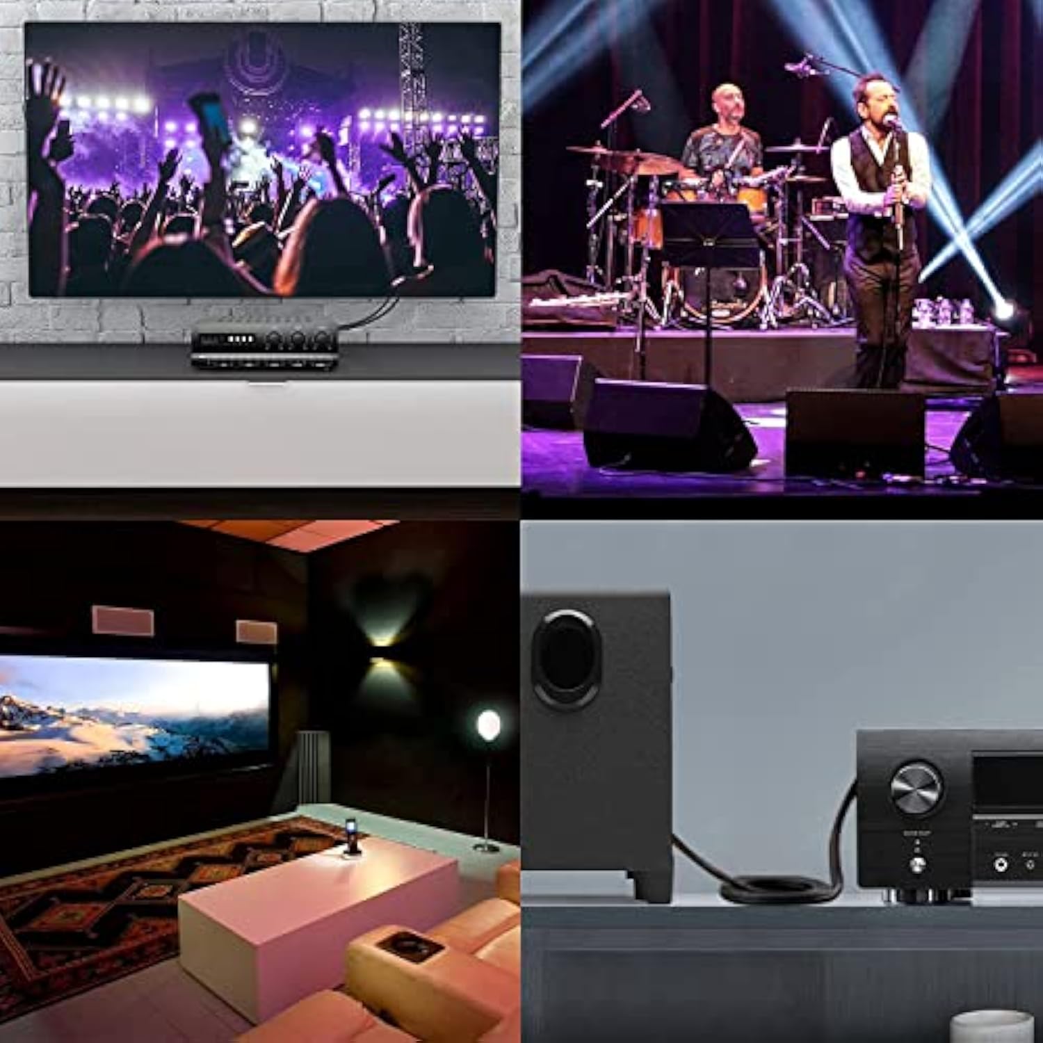 Dual 1/4 Inch Ts To Dual Rca Stereo Audio Interconnect Cable, Gold Plated Audiowave Series 2 X 6.35 Mm Male Ts To 2 Rca Male Pvc Shelled Adapter Cable, 6 Feet