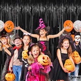 4-Pack Thick Black Tinsel Backdrop 3.2 x 8.2ft Foil Fringe Streamers