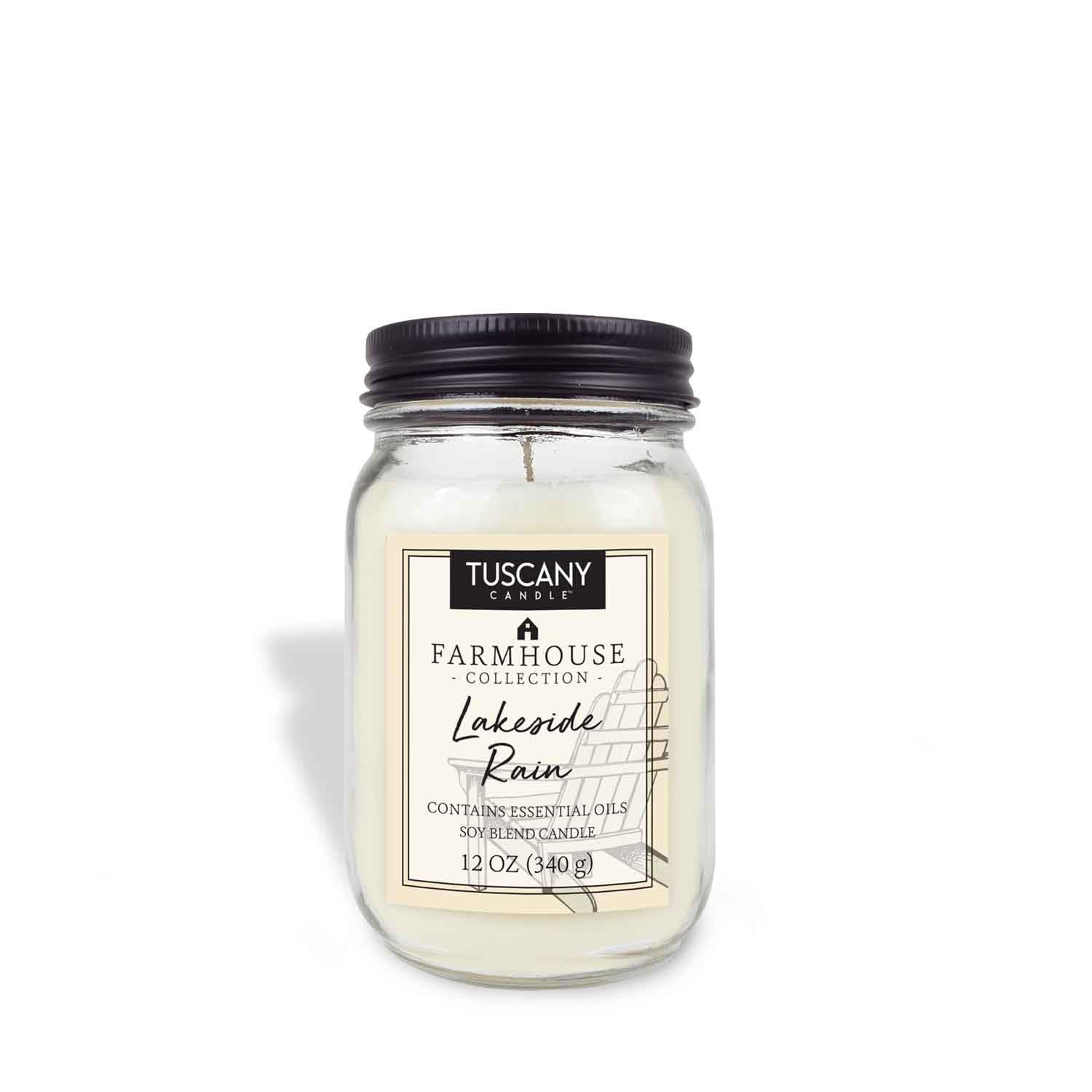 Tuscany Candle Lakeside Rain Scented Candle, 12 oz â€“ Farmhouse Collection
