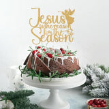 Jesus Is The Reason For The Season Cake Topper, Merry Christmas, Nativity Happy Birthday Jesus, Christmas Birthday Party Decorations Supplies