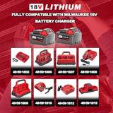 6.0Ah 18V Battery Replacement For Milwaukee M18 Battery 48-11-1850 48-11-1860, Compatible With Milwaukee M18 Cordless Power Tools 2 Pack