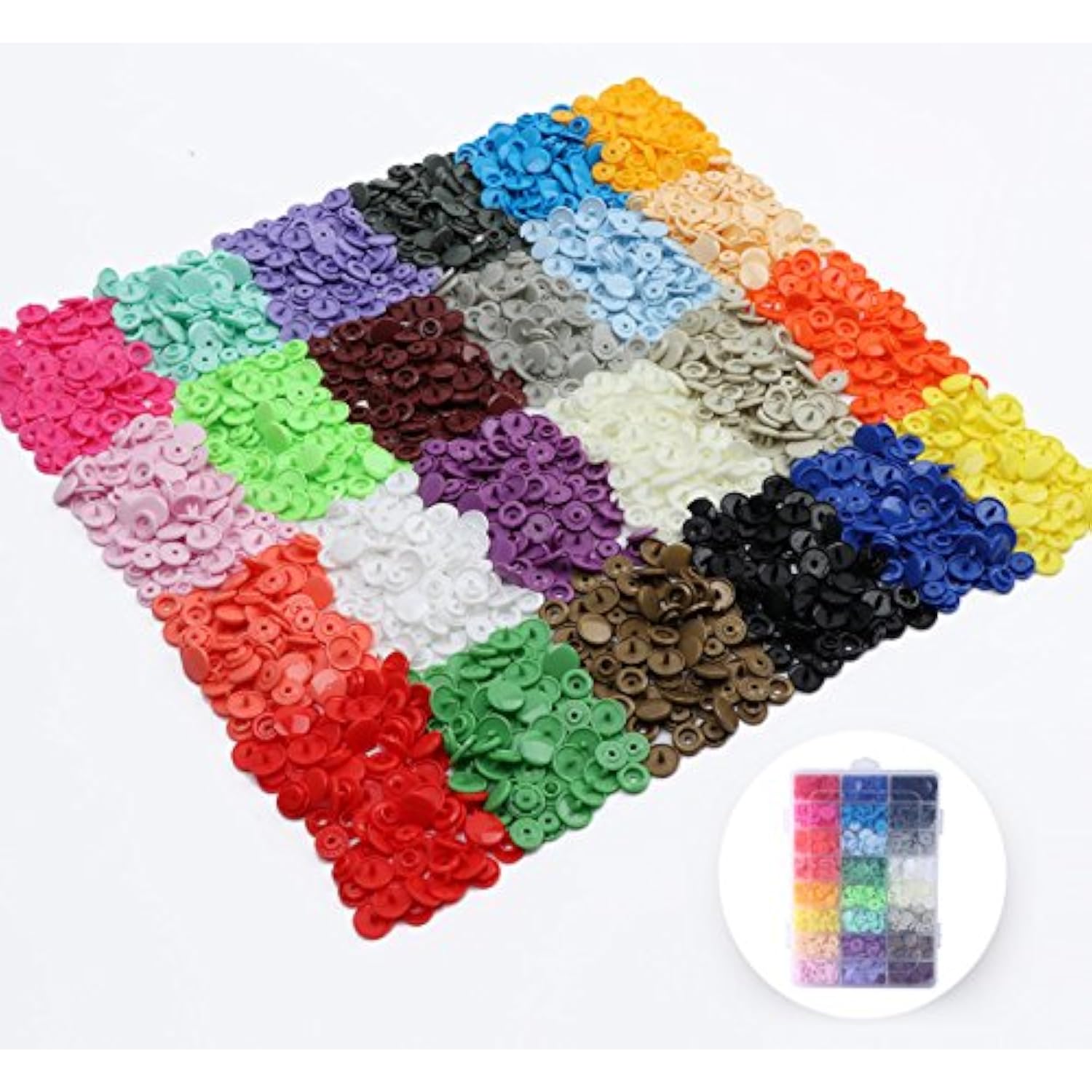 408 Sets Plastic Snap Buttons, No-Sew T5 Snaps With Organizer Storage