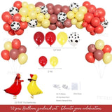 Farm Birthday Decorations, 212 Pcs - Farm Animal Birthday Party Supplies With Red Barn Backdrop, Balloon Garland, Tableware Set, Plates, Napkins, Cups, Cutlery, Serves 20 Guests