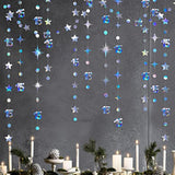 Iridescent 15Th Birthday Decorations Number 15 Circle Dot Twinkle Star Garland Metallic Hanging Streamer Banner Backdrop For Girls Boys Fifteen Year Old Birthday 15Th Anniversary Party Decor Supplies