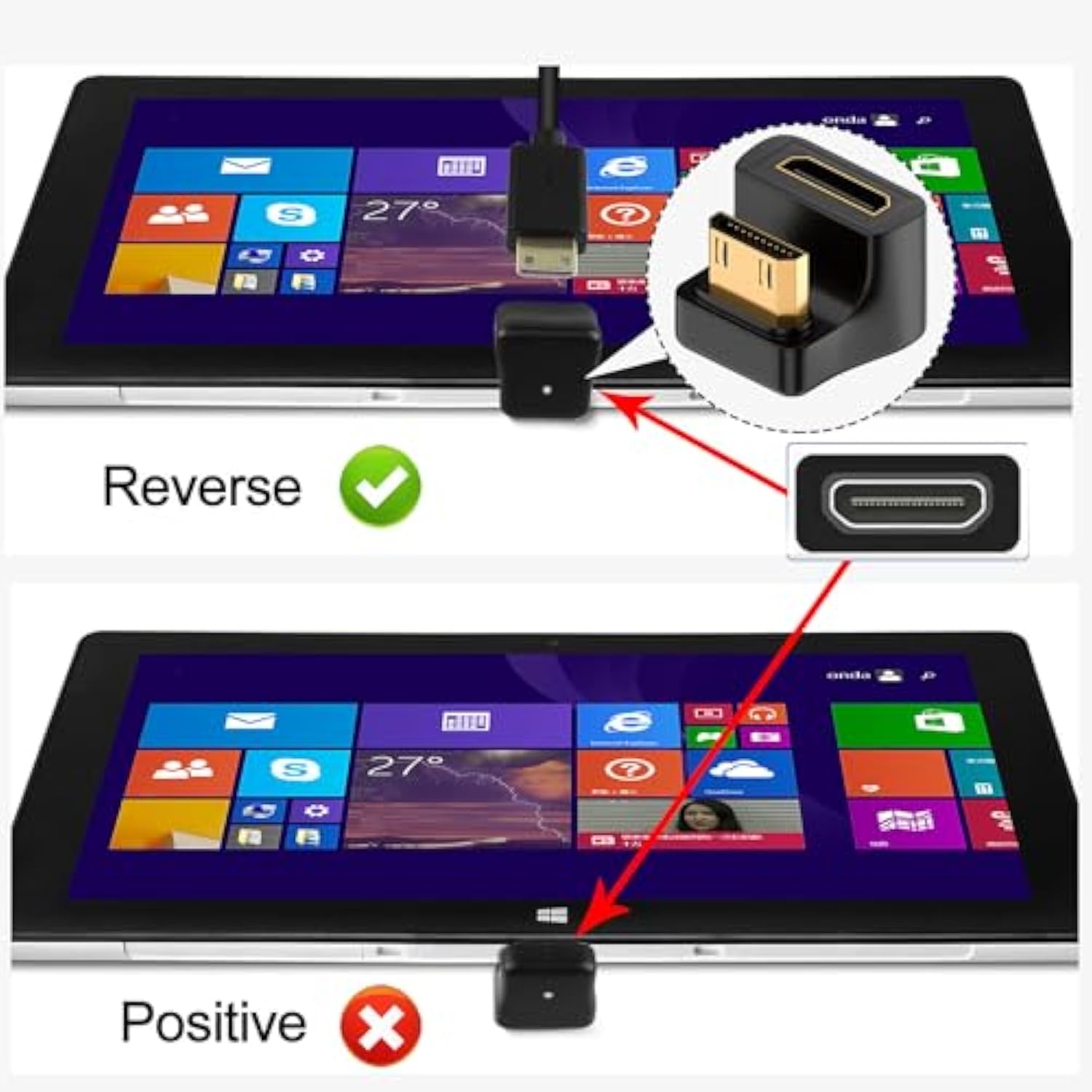 8K Mini Hdmi U Shape Angle Adapter Uhd2.1 Mini Hdmi Male To Mini Hdmi Female 1