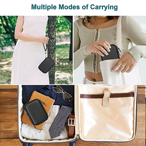 Carrying Case For Memoking/Ponek/Phomemo/Omezizy/Memoqueen T02 Mini Printer Sticker Printer, T02 Portable Thermal Printer Box For Thermal Paper, Usb Cable, Black (Case Only)