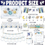 First Trip Around The Sun Birthday Party Decorations For Boy 1St Birthday Supplies First Trip Around The Sun Backdrop Balloons Garland Monthly Photo Banner Space Theme Party Decor