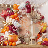 Fall in Love Balloon Arch Kit 152Pcs Burgundy Orange Gold for Fall Baby Shower Party