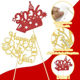 12 Pcs Gold Black Happy New Year Centerpiece Sticks Hello 2026 Goodbye 2025