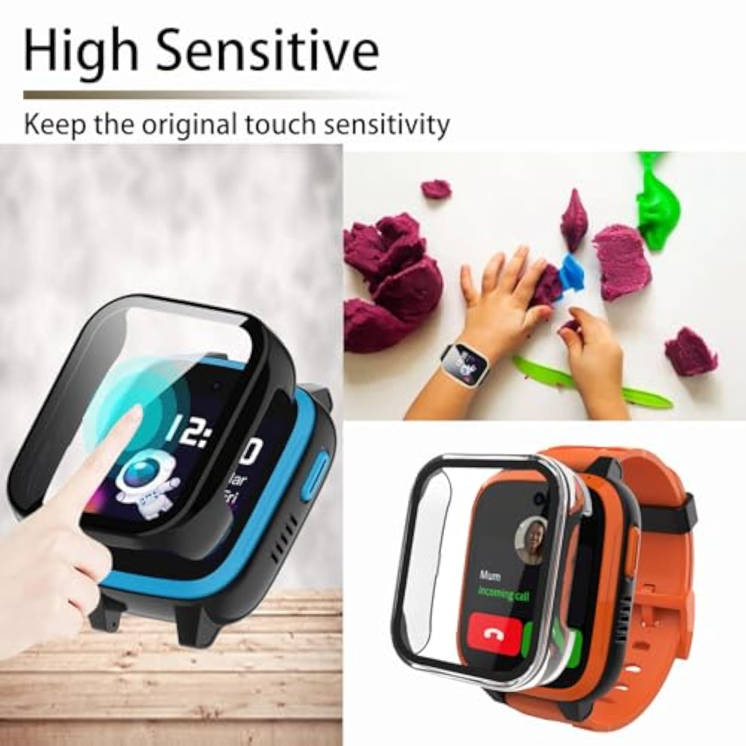 [4-Pack] Screen Protector Case With Tempered Glass Compitible With Xplora Xgo 3 Smart Watch, Hard Pc Case Screen Protector Cover Bumper Accessories For Women Men