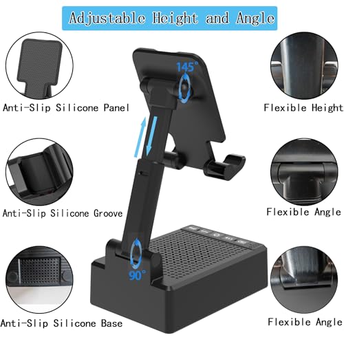 Birthday Gifts for Mother Father ,Cell Phone Stand with Wireless Bluetooth Speaker and Antislip Base HD Surround Sound for Home and Outdoors with
