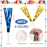 24Pc Gold Noise Makers Party Blowers Birthday Christmas New Year Favors