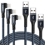 Iphone Charger Lightning Cord 3Pack 1Ft 3Ft 6Ft Right Angle Mfi Certified Cable Braided Usb Charging Wire High Speed Black