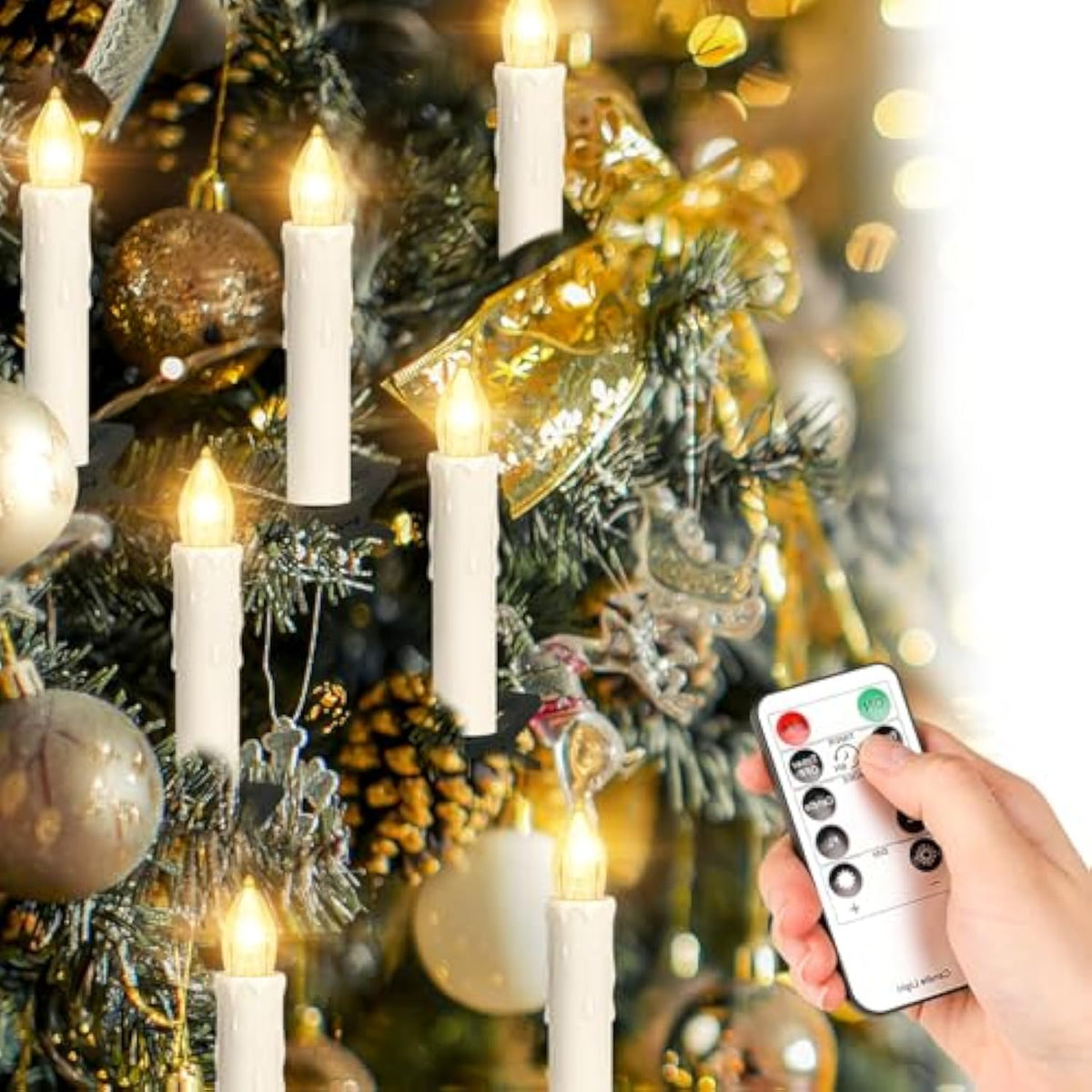 30 Pcs Flameless Led Taper Candles Battery Operated, Christmas Tree Candles Clip-On With Remote - 4 Modes & Timer, Waterproof, Dimmable Flicker Candle For Home Holiday Party Wedding Decor