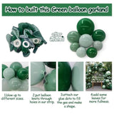 108pcs Green Balloon Garland Kit – Emerald, Sage & Olive Balloons for Party Decor