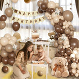 138pcs Brown Beige Balloon Arch Kit for Baby Shower, Wedding, or Birthday Decor